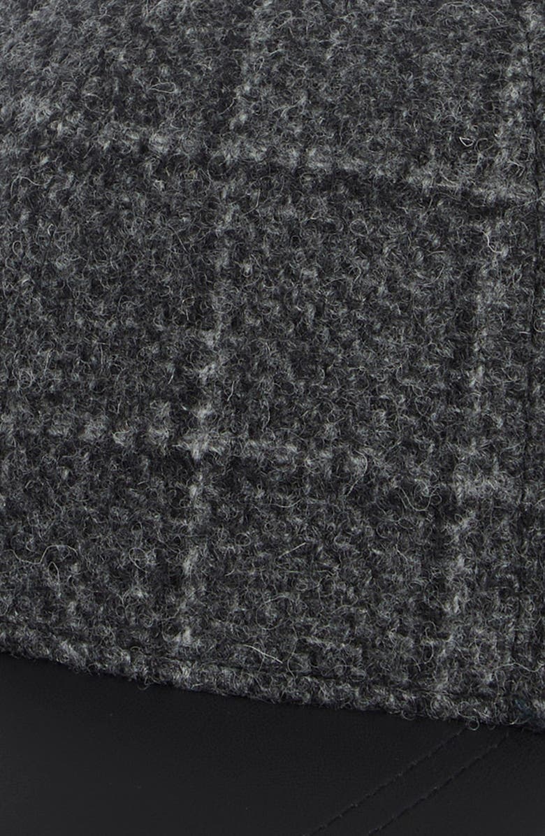 Nordstrom Wool & Cashmere Baseball Cap with Faux Leather Bill, Alternate, color, Charcoal Multi