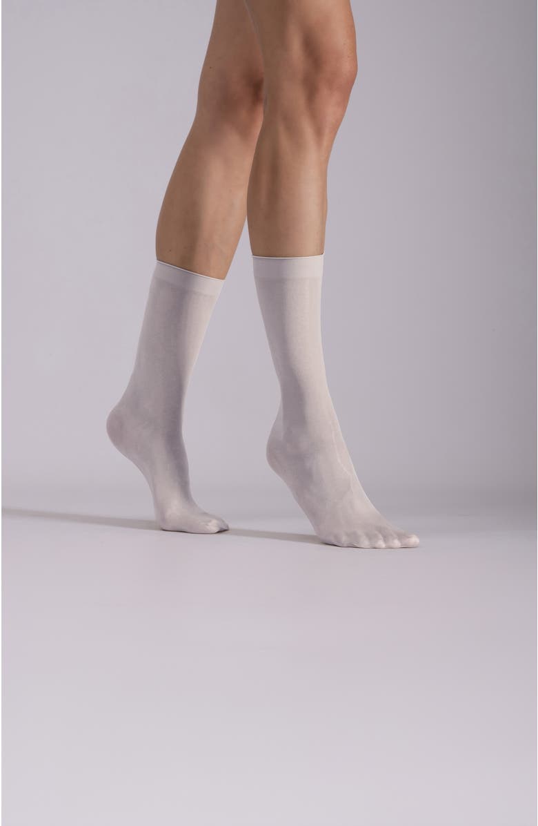 LECHERY<sup>®</sup> 2-Pack Lustrous Silky Sheer Crew Socks, Alternate, color, White