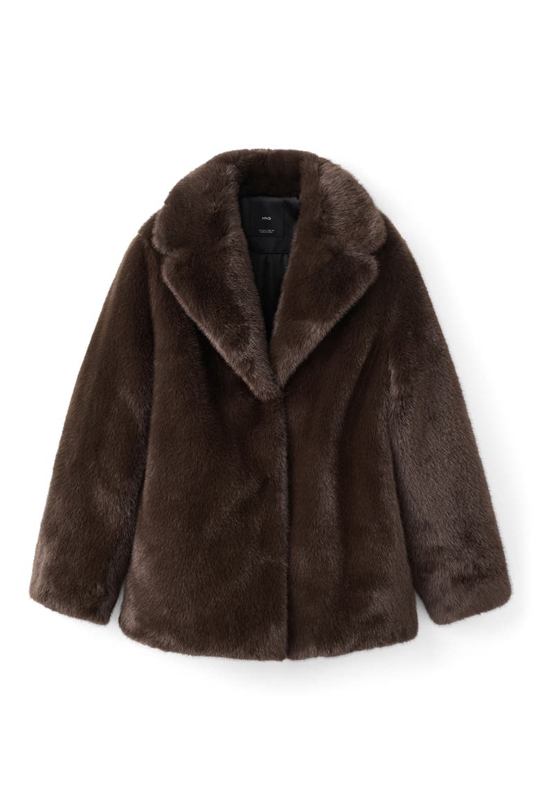Faux Fur Coat, Main, color, BEIGE