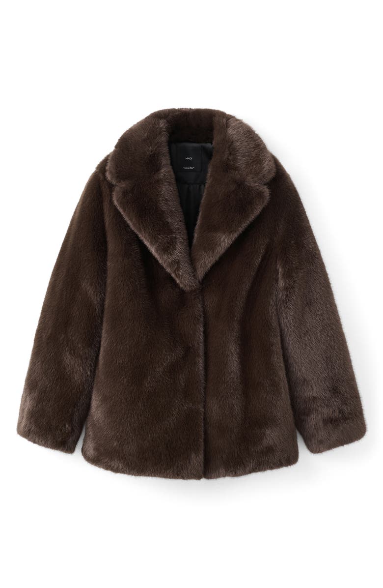 MANGO Faux Fur Coat, Main, color, 
