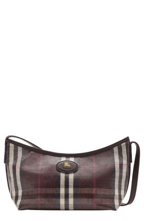 Highlands Check Coated Canvas Baguette Bag