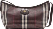 Burberry Highlands Check Coated Canvas Baguette Bag