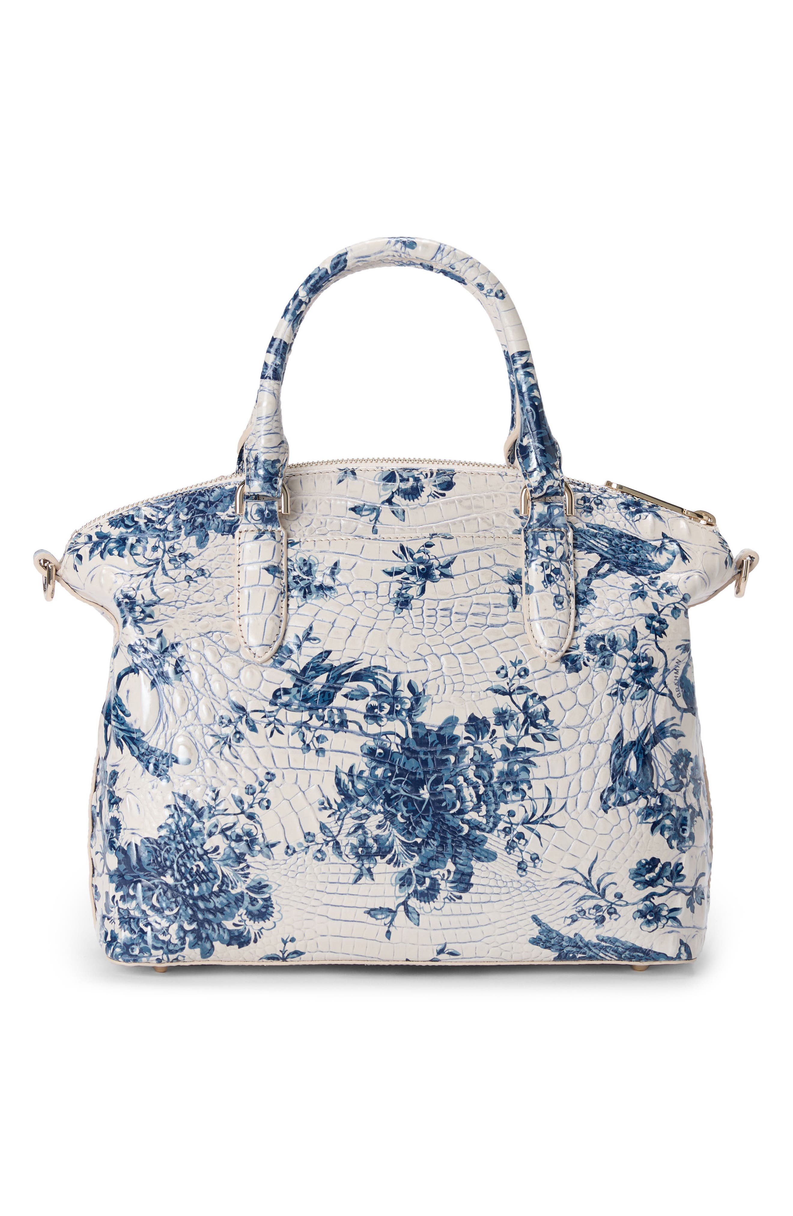 Brahmin Duxbury Croc Embossed Leather Satchel, Alternate, color, 