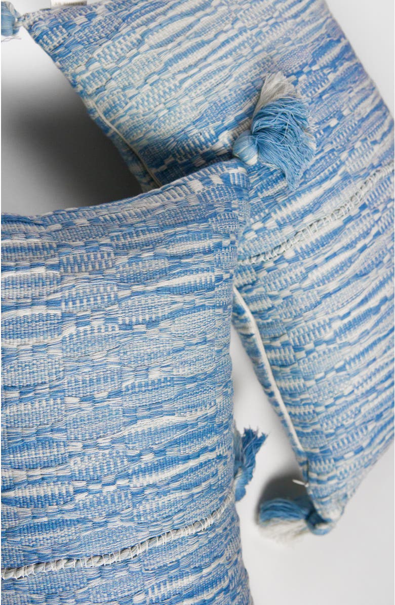 Archive New York Antigua Naturally Dyed Solid Handwoven Cotton Throw Pillow, Alternate, color, Faded Indigo Solid
