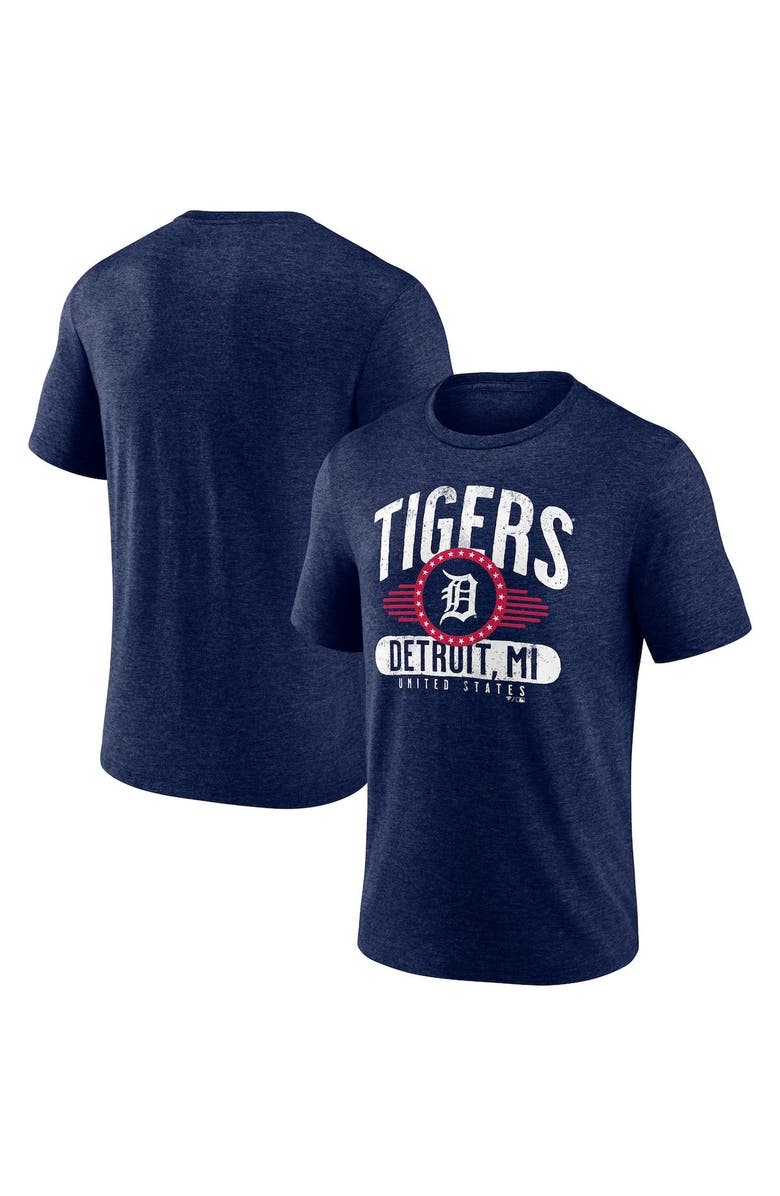 FANATICS Men's Fanatics Branded Heathered Navy Detroit Tigers Badge of Honor Tri-Blend T-Shirt, Main, color, 