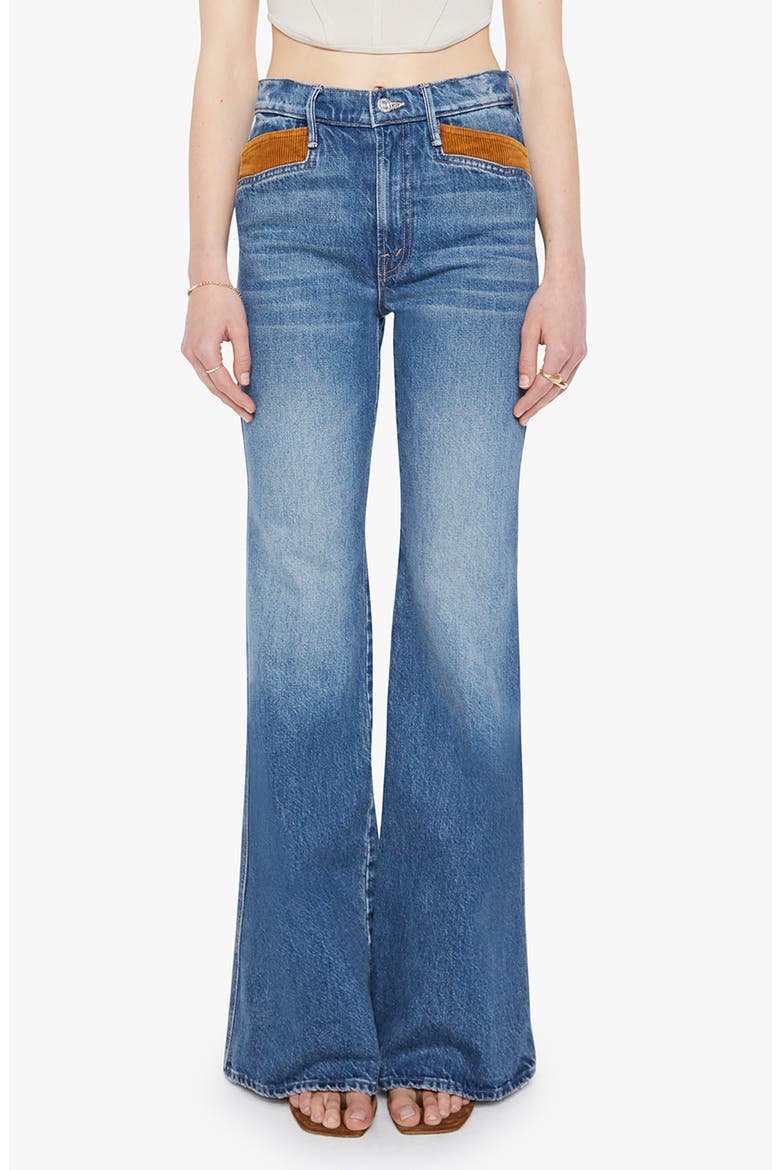 The Pointy Doozy Contrast Pocket Wide Leg Jeans, Main, color, REMEMBER WHEN