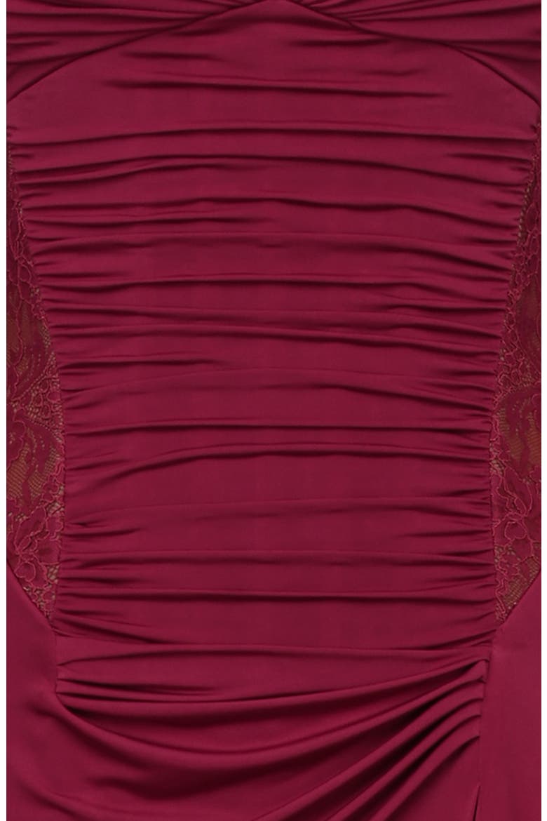 Sabrine Lace Trim Corset Gown, Alternate, color, WINE