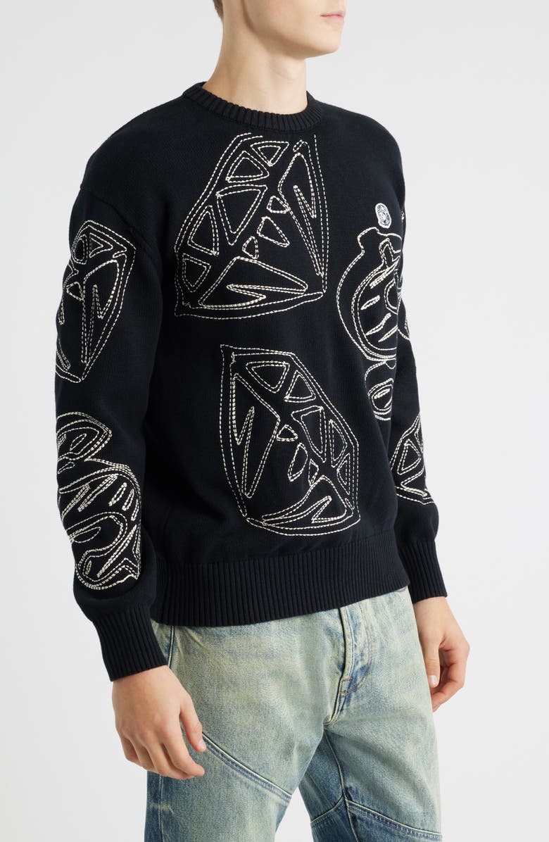 Billionaire Boys Club Diamond Dollar Crewneck Sweater, Alternate, color, Black