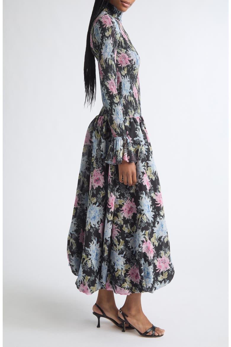 Ikat Dahlia Ismene Midi Dress, Alternate, color, BLACK MULTI
