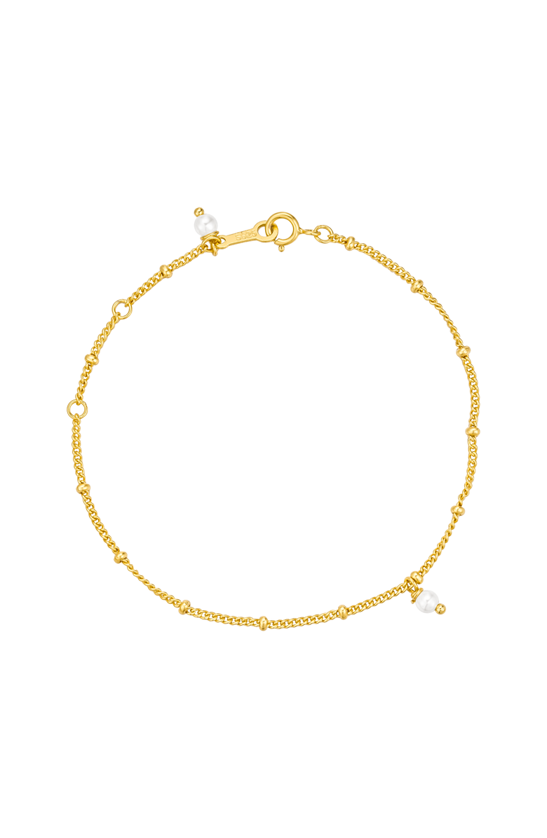 Untamed Petals Bijou Dainty Pearl Bracelet, Main, color, Gold