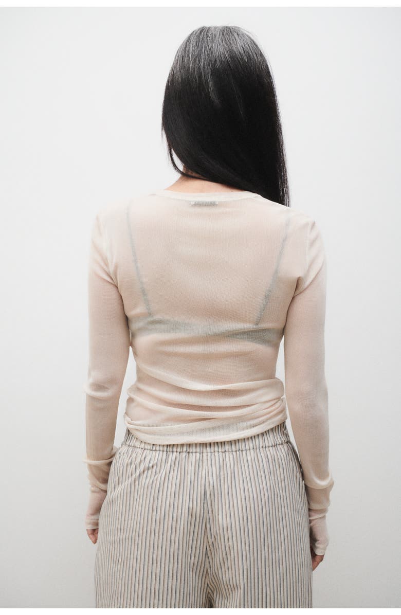 SILK LAUNDRY Mesh Long Sleeve Top, Alternate, color,