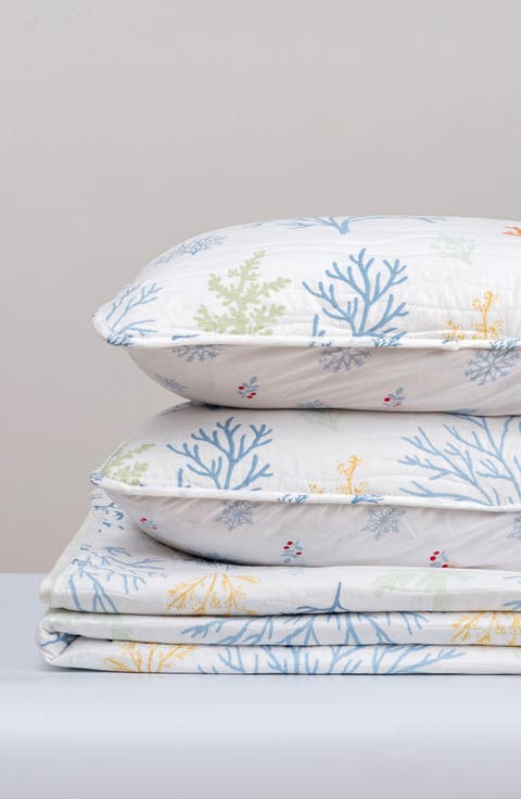 Colorful Coral Quilt Set