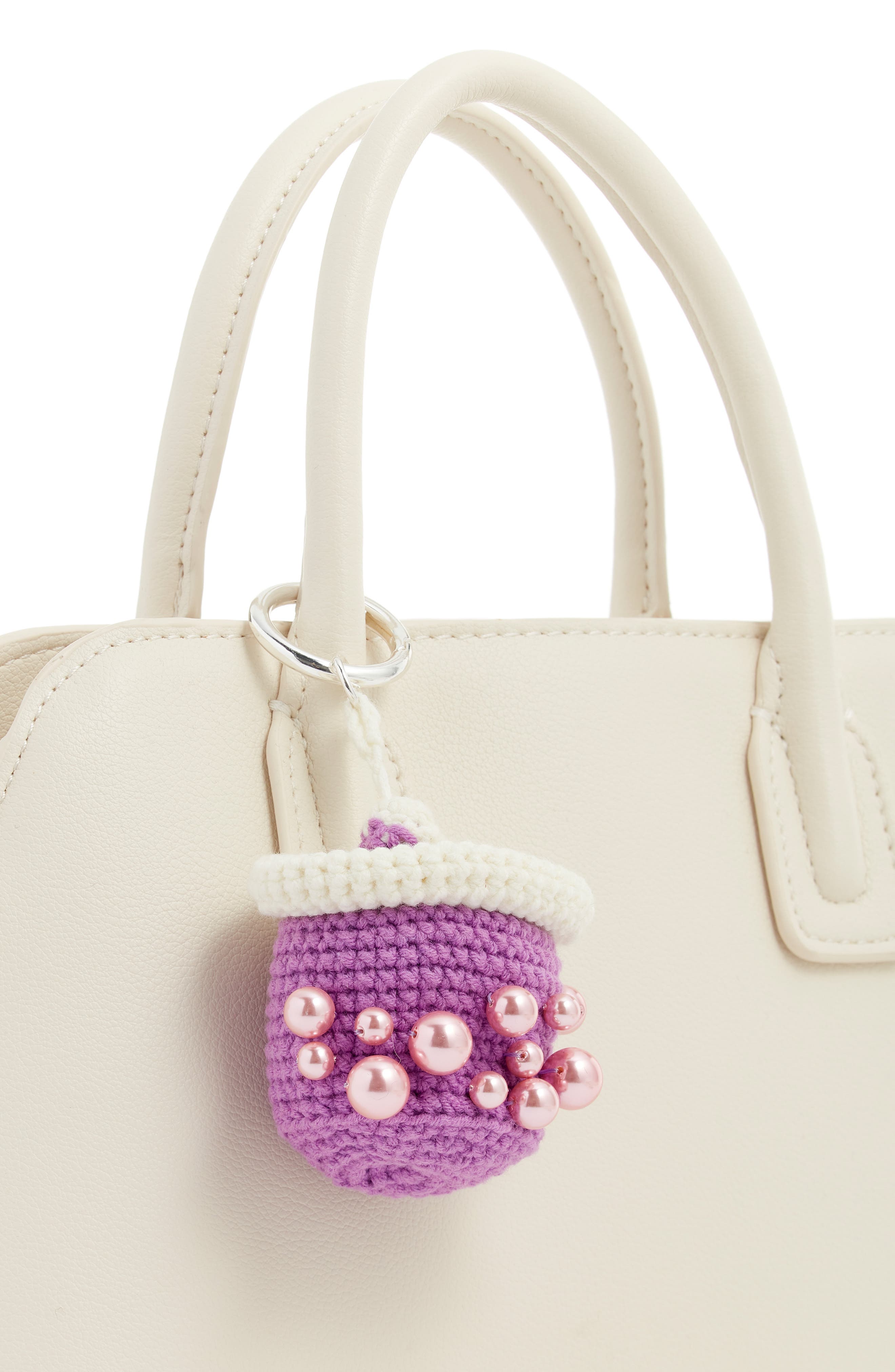 Chelsea28 Boba Tea Crochet Bag Charm, Alternate, color, Purple Multi- Gold