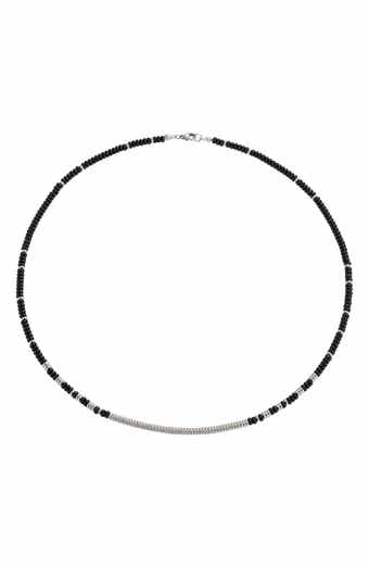 Men's Silver Plated Bead Necklace