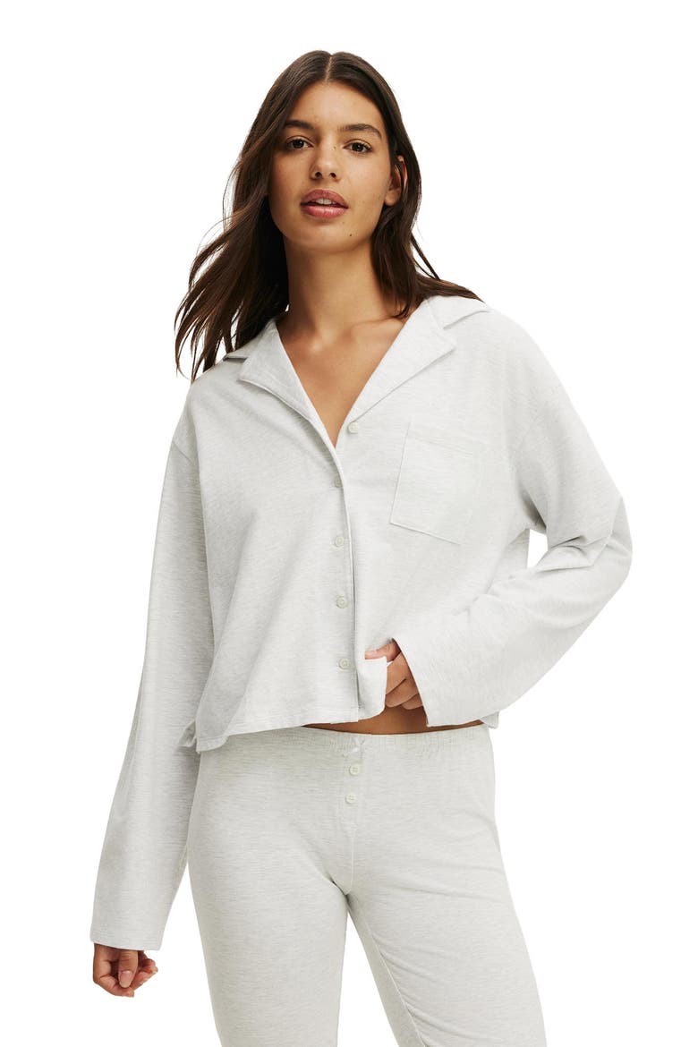 Women's Dreamy Soft Boxy Button Down Shirt, Main, color, Light Grey Marle
