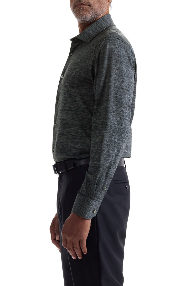 Bugatchi James OoohCotton<sup>®</sup> Space Dye Button-Up Shirt, Alternate, color, Black