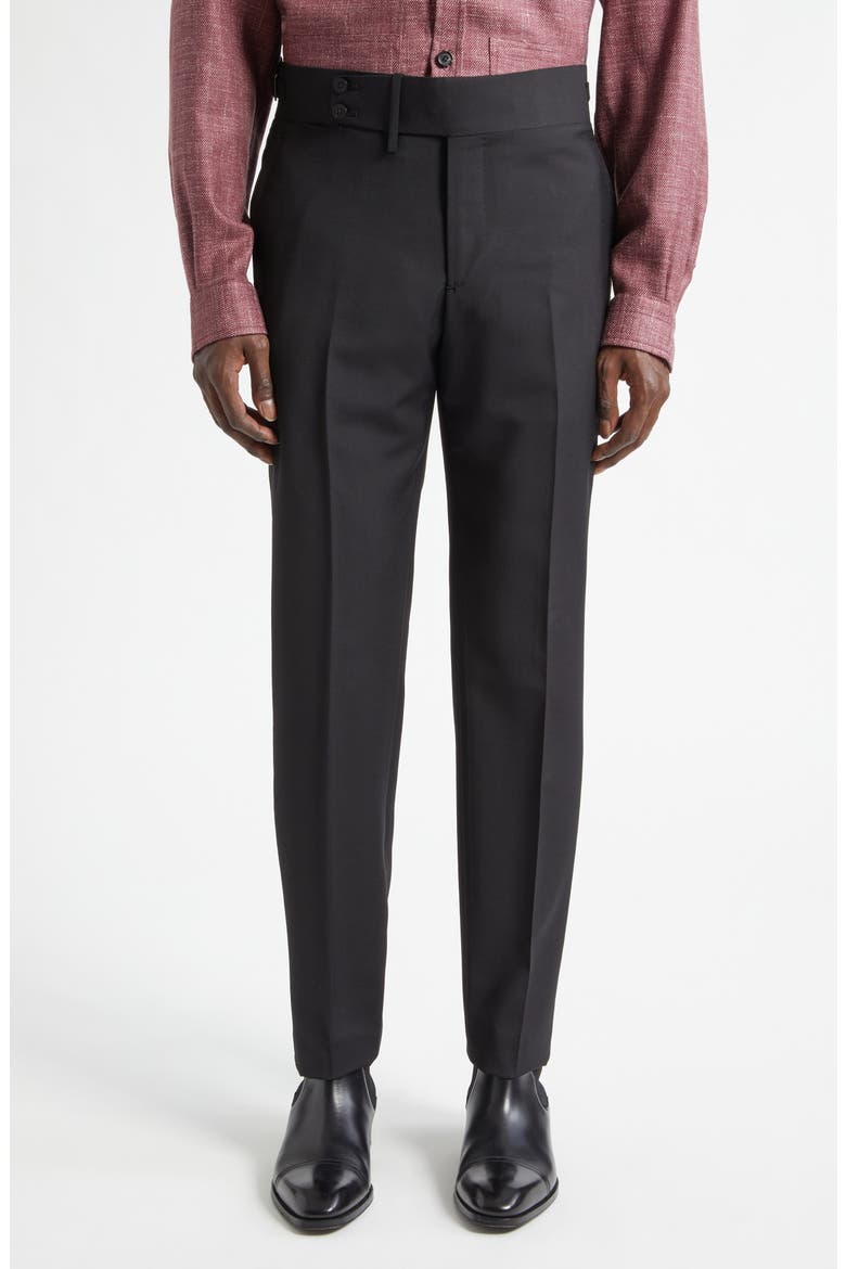 Unito Wool & Mohair Slim Leg Pants, Main, color, NERO 990