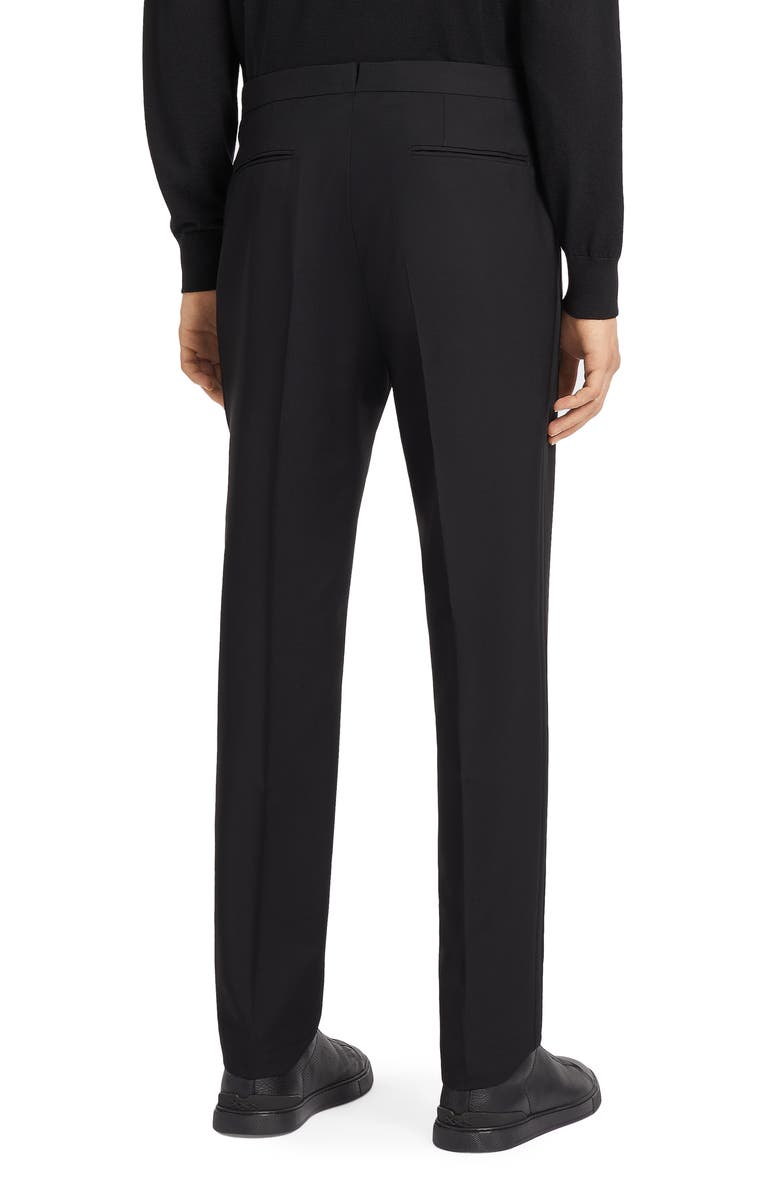 ZEGNA Men's Flat Front Wool & Mohair Tuxedo Trousers, Alternate, color,