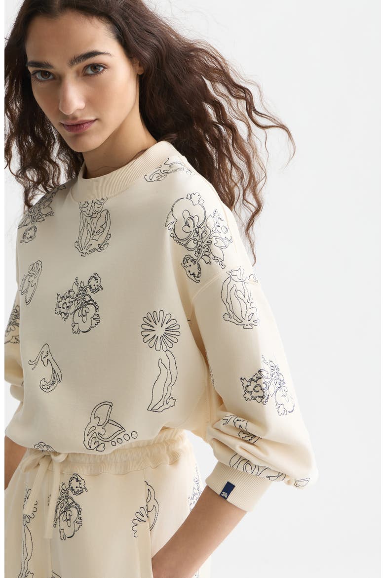 Embroidered Sweatshirt, Alternate, color, EGGNOG