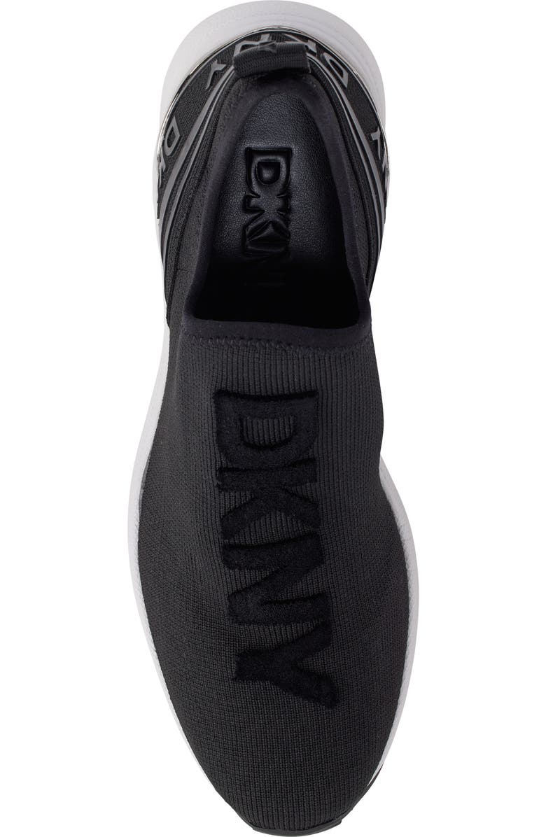 DKNY Keeva Wedge Knit Sneaker, Alternate, color, Black