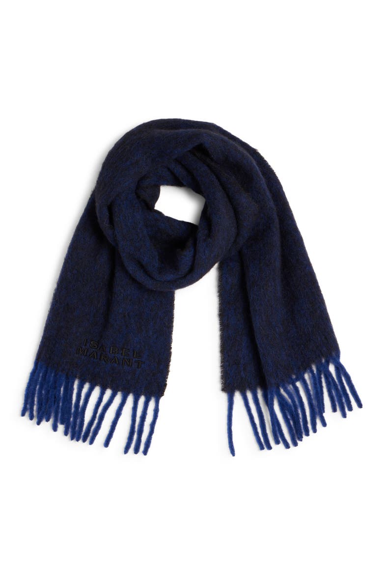 Firny Alpaca Blned Fringe Scarf, Alternate, color, DEEP RED 70DD