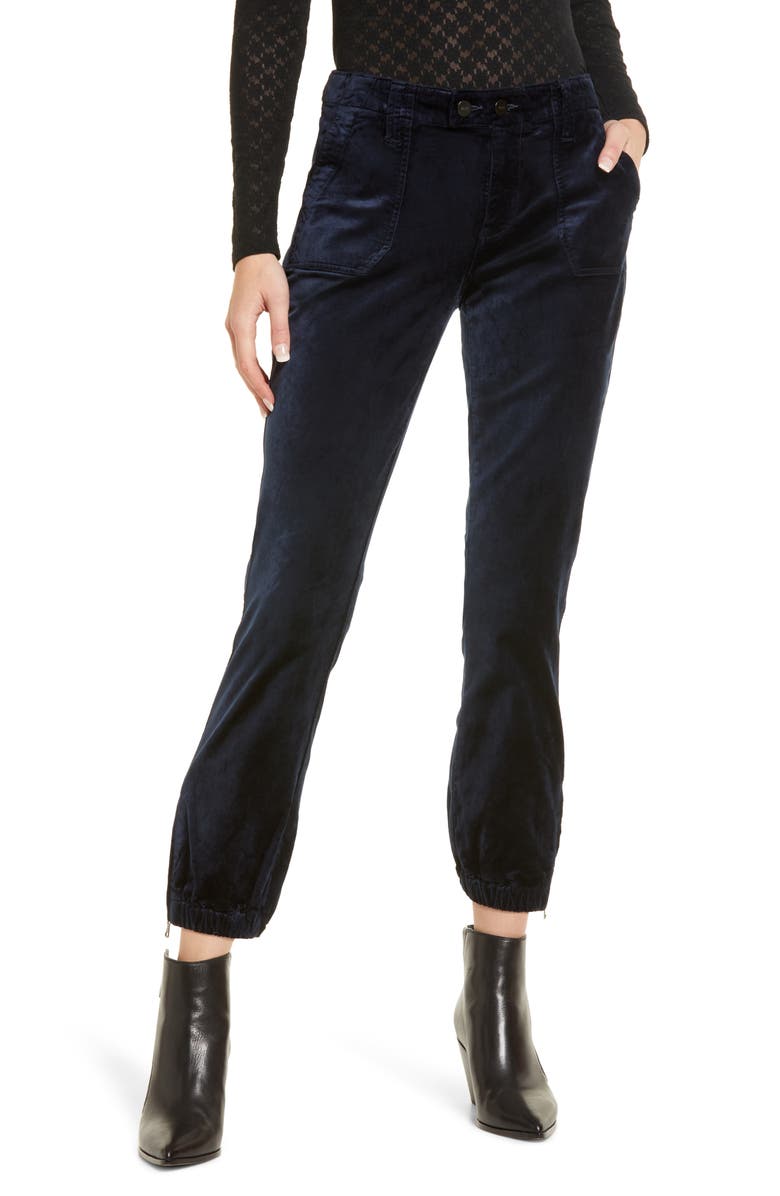 PAIGE Mayslie Velveteen Joggers, Main, color, Navy Overdye