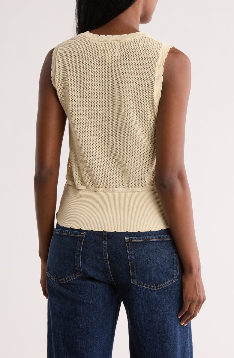 INDUSTRY REPUBLIC CLOTHING Short Sleeve Pointelle Sweater, Alternate, color, Ecru