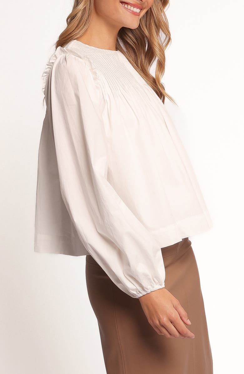 Petal & Pup Melba Pintuck Pleat Cotton Top, Alternate, color, White
