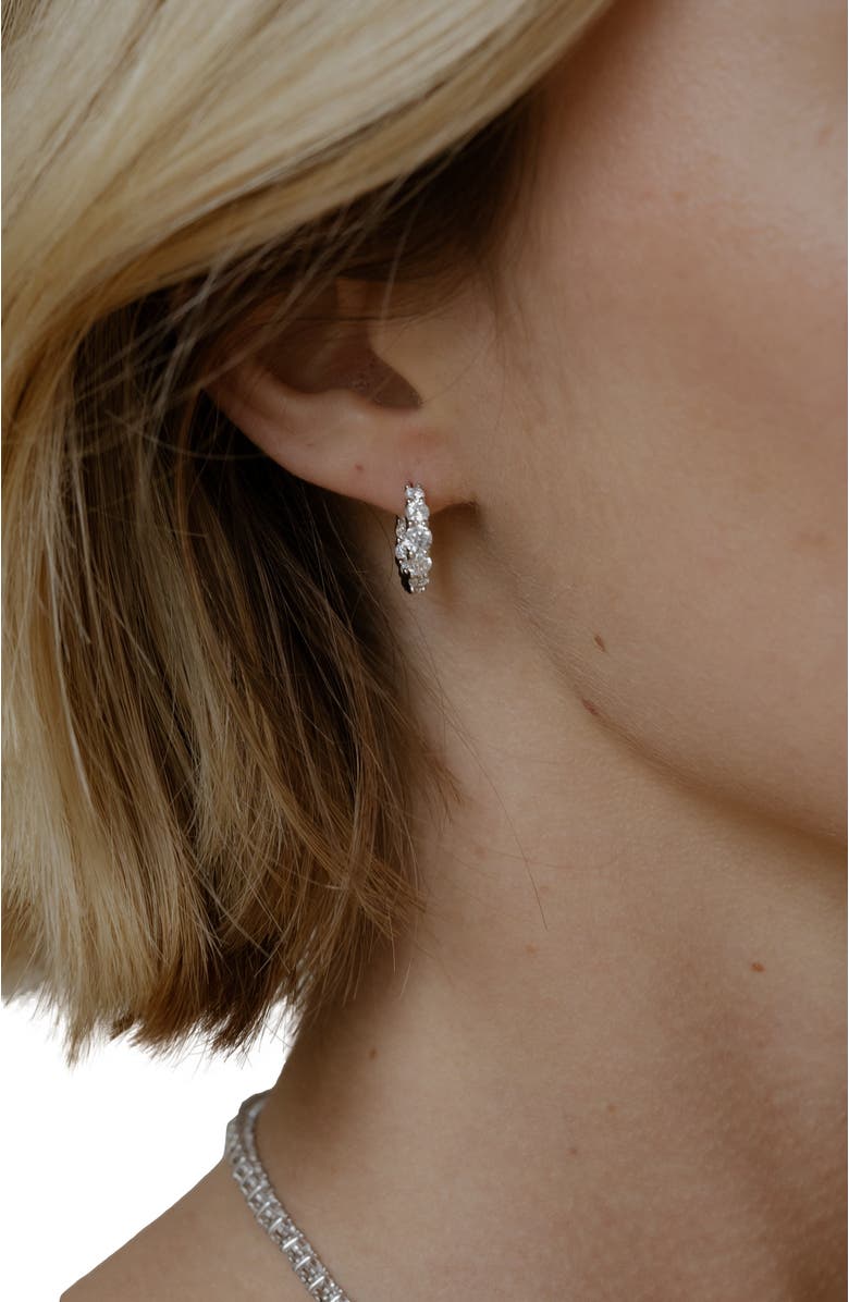 Untamed Petals Riviera Crystal Hoops, Alternate, color, Silver