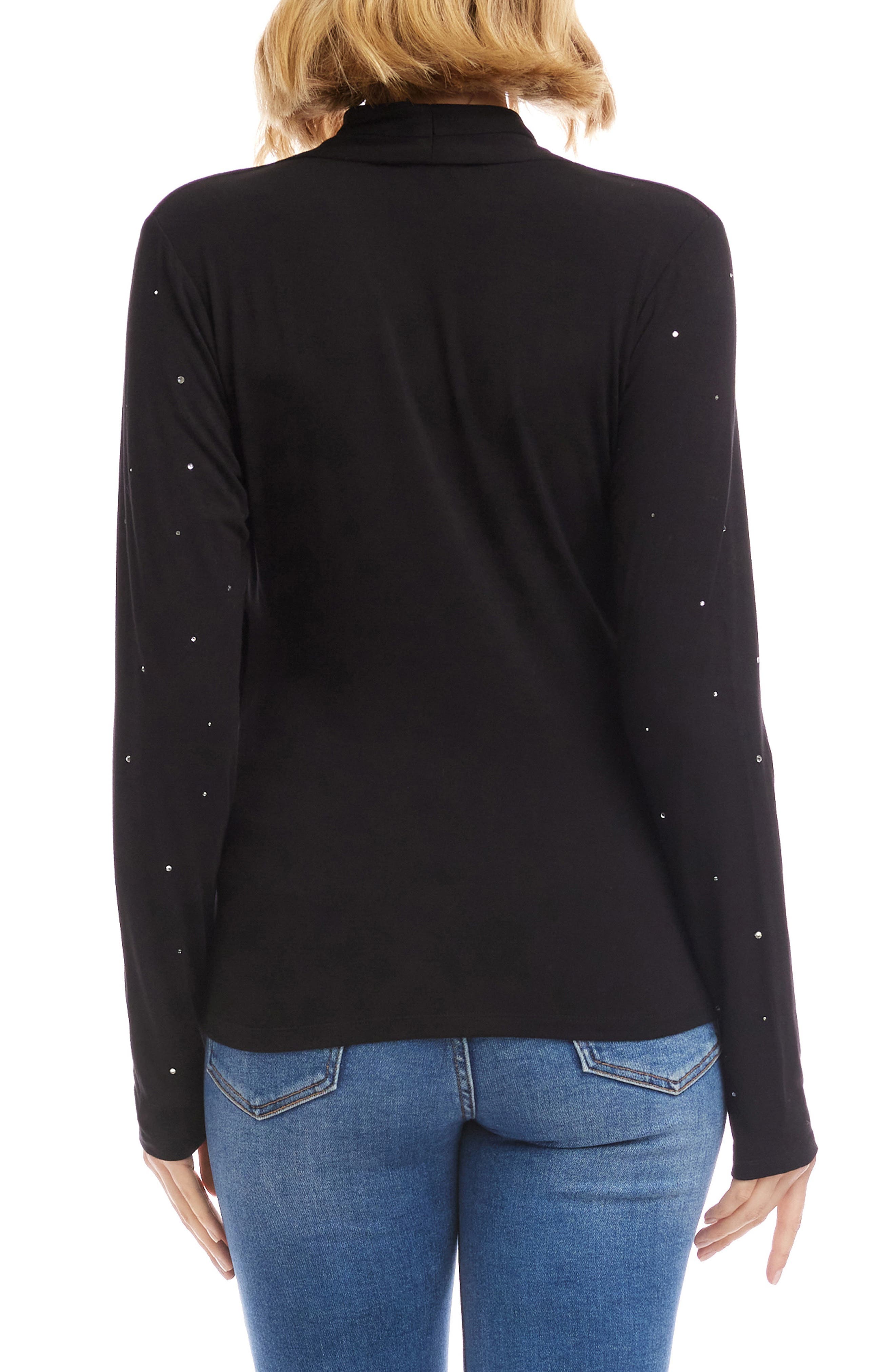 Rhinestone Drape Front Faux Wrap Top - image 2