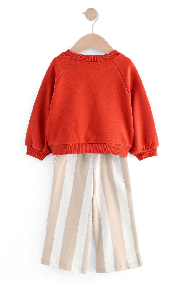 NEXT Kids' Hearts Graphic Sweatshirt & Stripe Pants Set, Alternate, color,