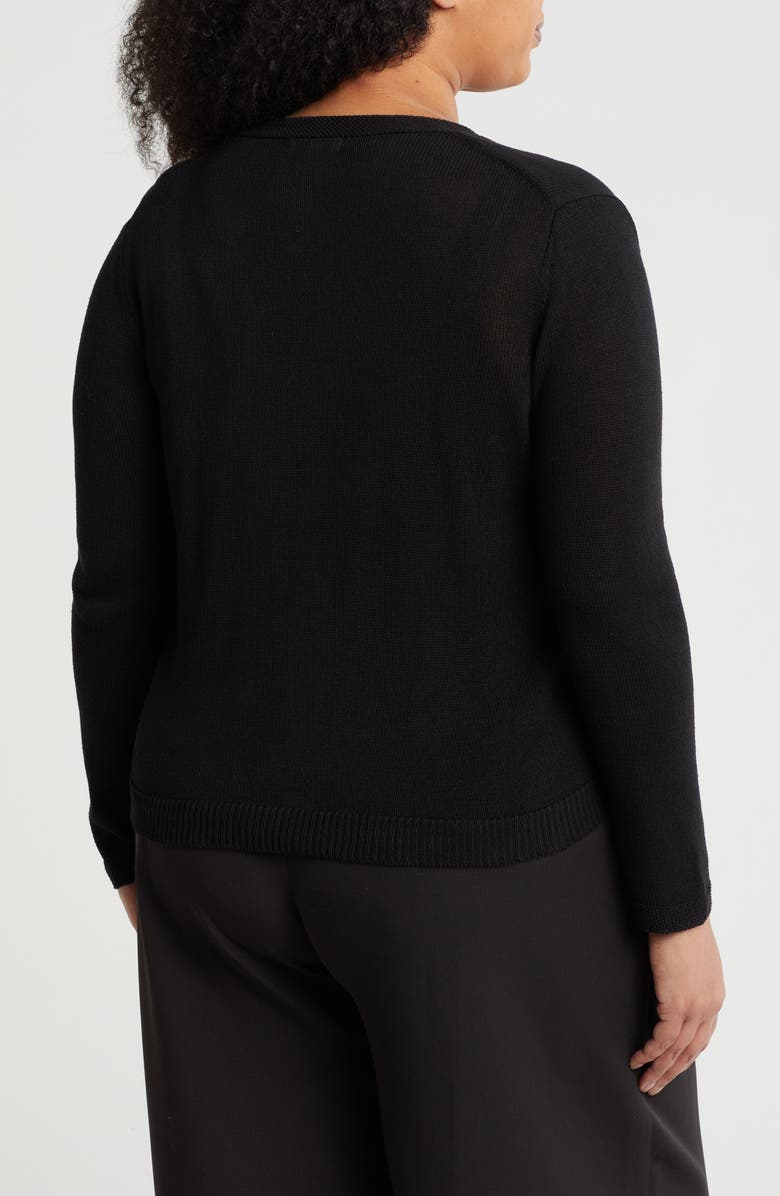 MAX STUDIO V-Neck Button Front Cardigan, Alternate, color, Black