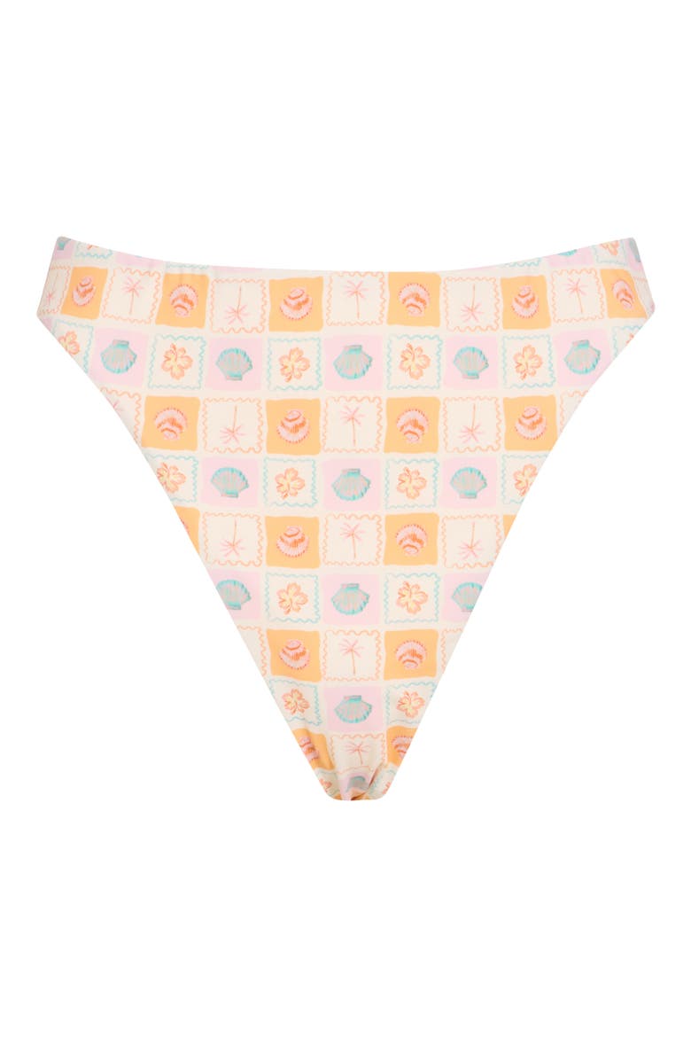 Besties High Waist Swim Briefs, Alternate, color, SANDY SHORES