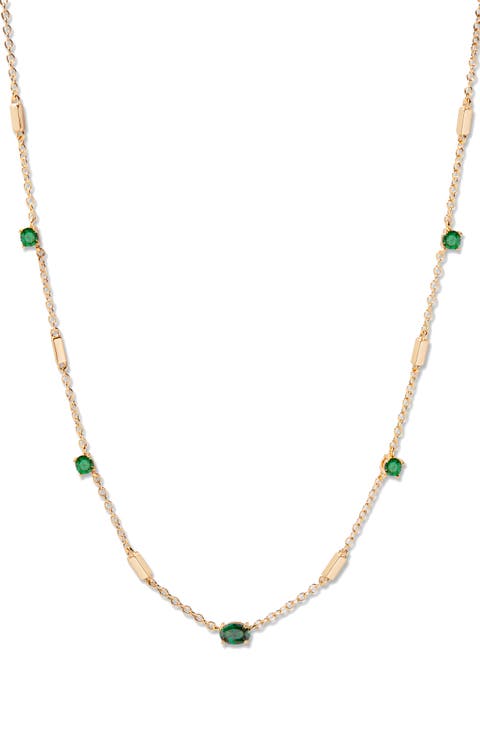 Brenna Birthstone Station Necklace