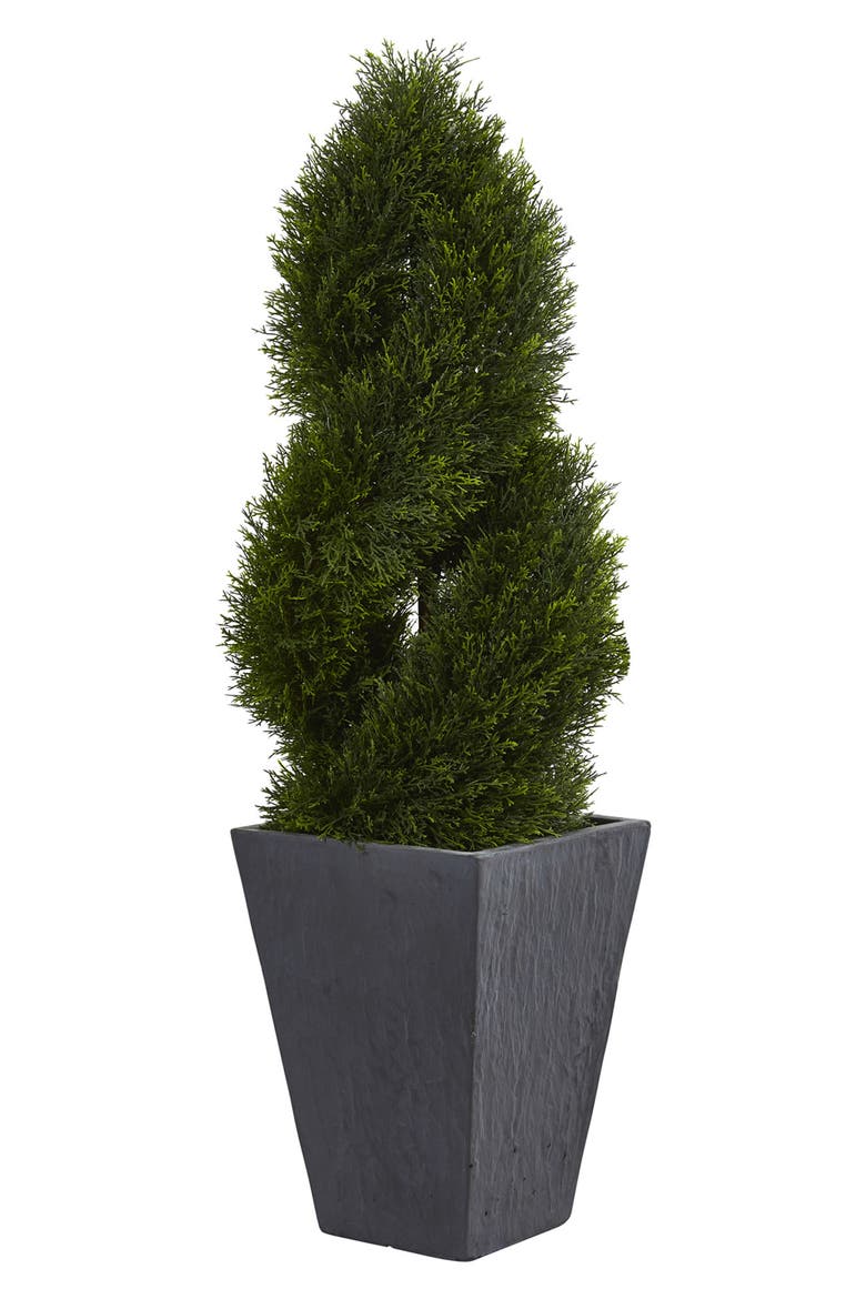 4' Cypress Double Spiral Artificial Tree, Main, color, GREEN