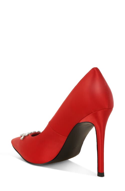 London Rag Ashlyn Crysal Leaf Pump In Red