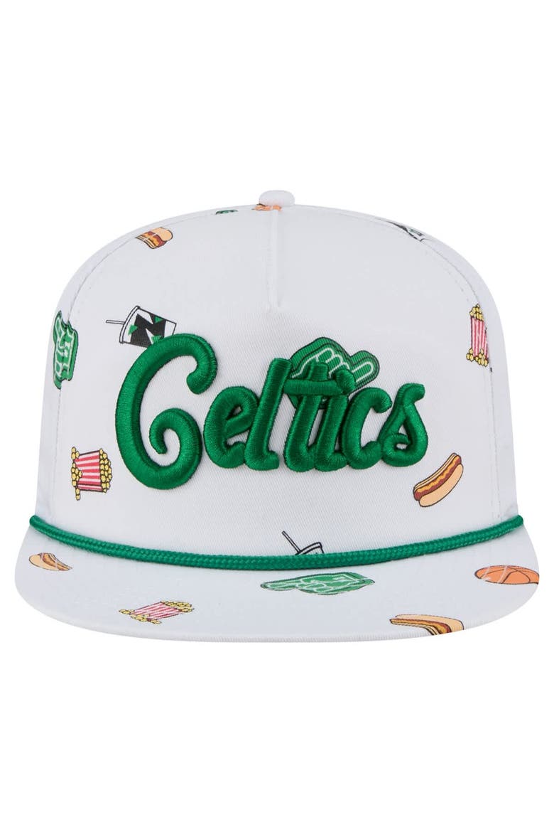 Men's New Era White Boston Celtics Team Cheer Rope 19TWENTY Adjustable Hat, Alternate, color, White