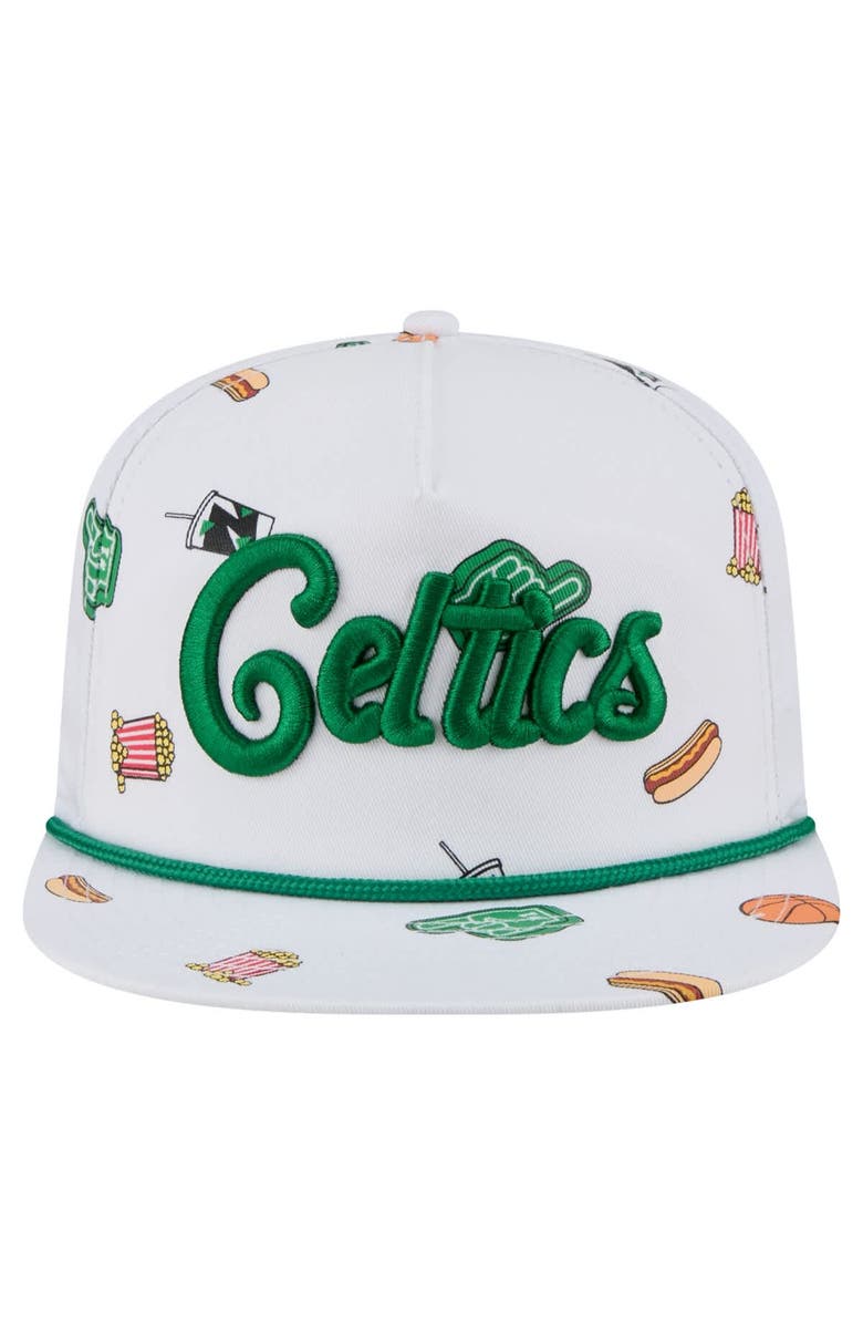New Era Men's New Era White Boston Celtics Team Cheer Rope 19TWENTY Adjustable Hat, Alternate, color, White