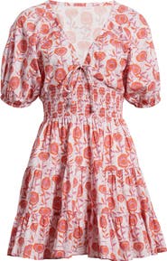 Saylor Greyson Puff Sleeve Cotton Mini Sundress