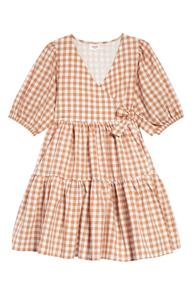 seed heritage Kids' Gingham Check Tiered Dress, Main, color,