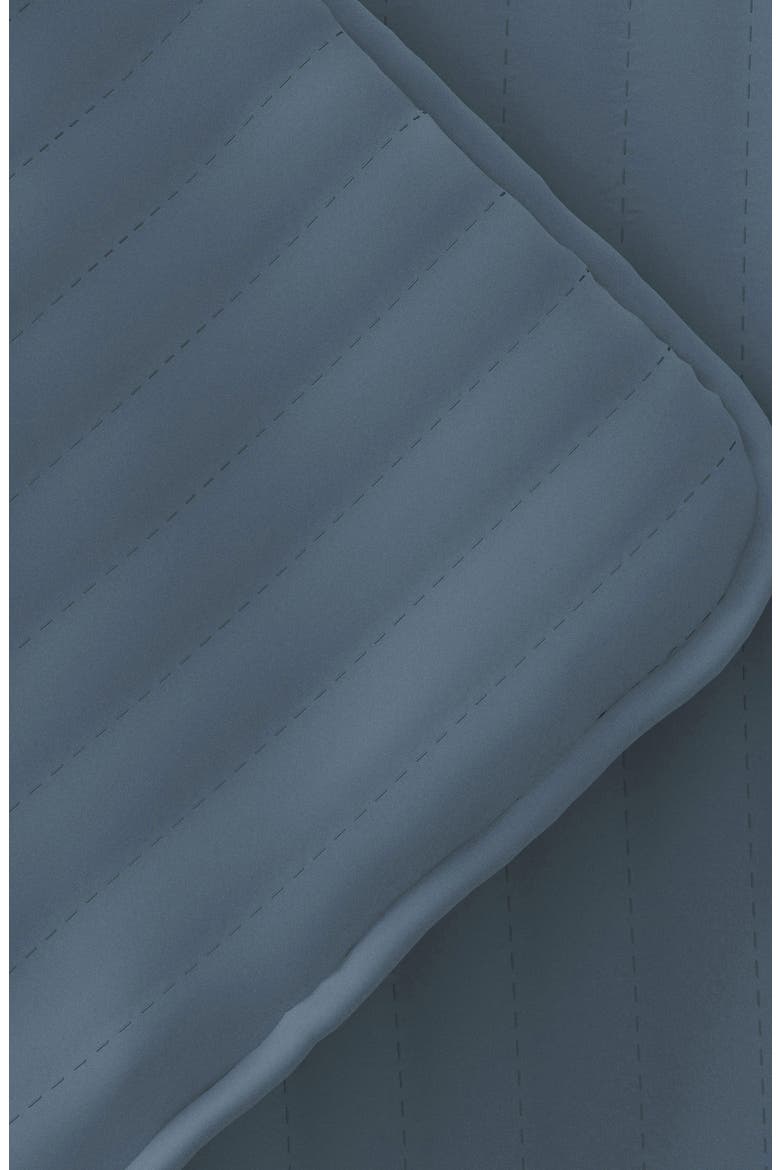 All Season Stripe Stitch 3-Piece Down Alternative Quilt Set, Alternate, color, DUSK BLUE