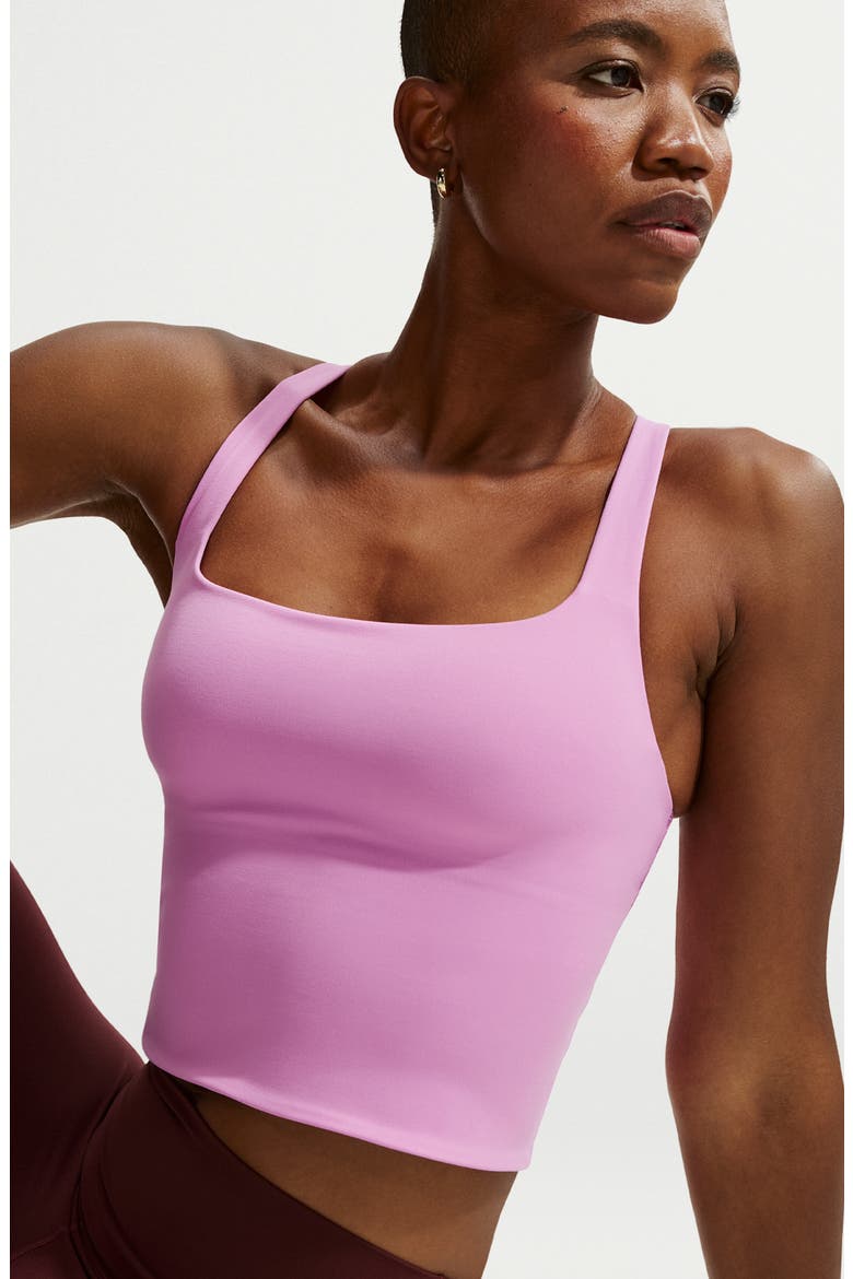 Zenvy Longline Sports Bra, Alternate, color, LIGHT MAGENTA/ WHITE
