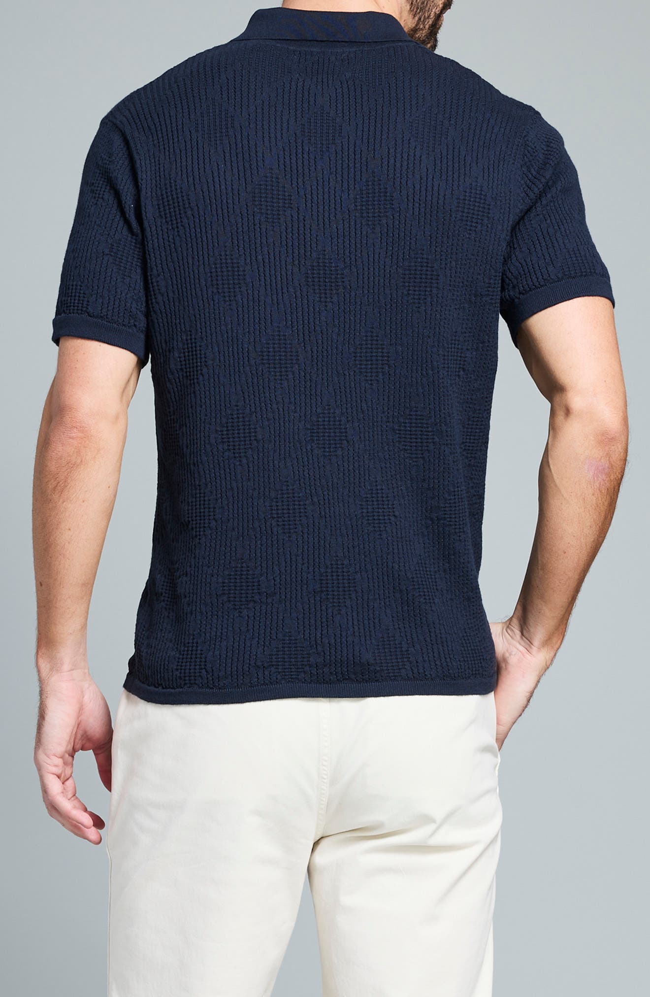 Diamond Stitch Polo Sweater - image 4