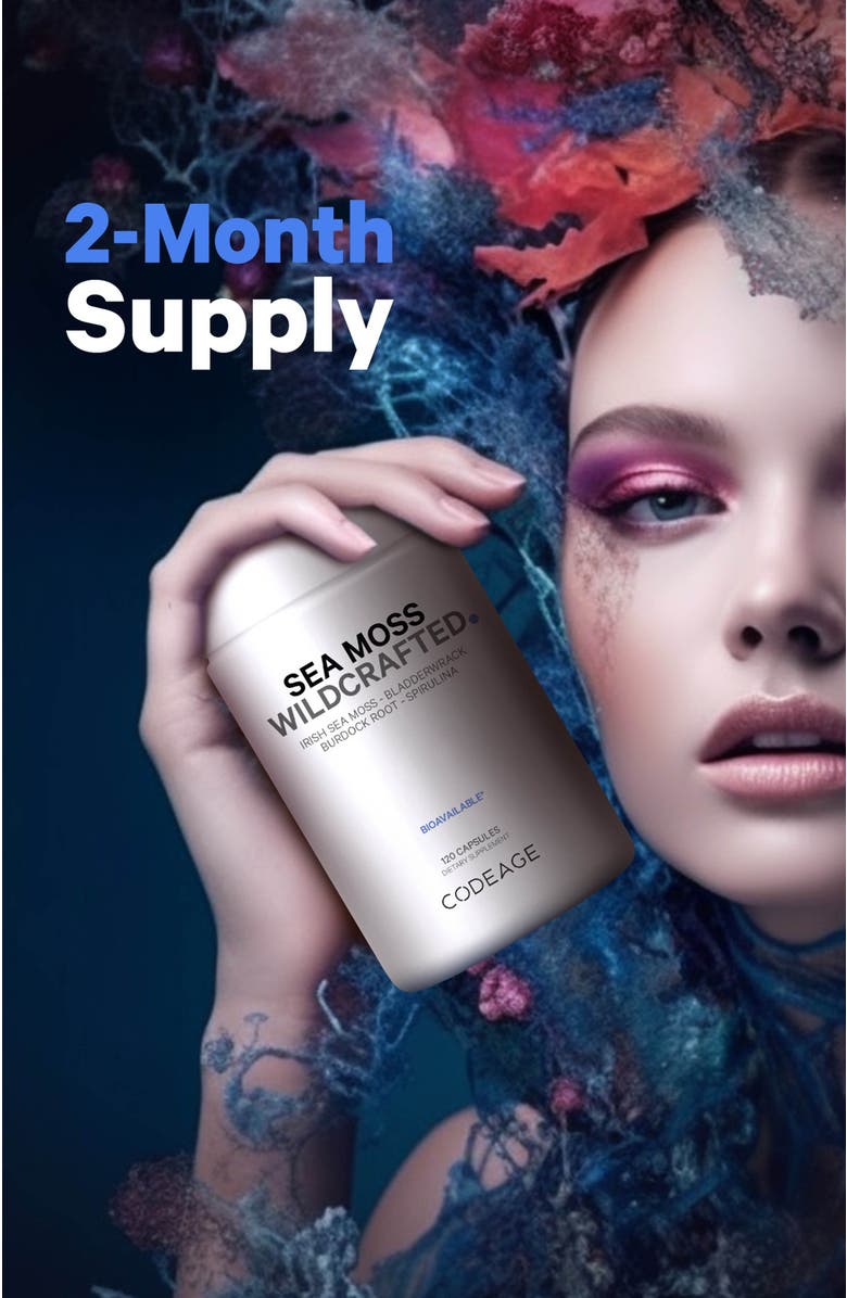 Codeage Raw Wildcrafted Irish Sea Moss Supplement, Alternate, color, White