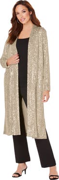 Roaman's Plus Size Sequin Duster