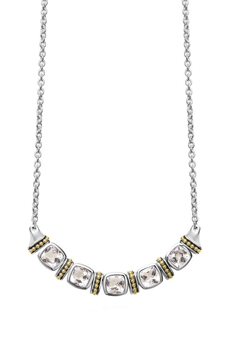 Rittenhouse White Topaz Pendant Necklace, Main, color, GOLD