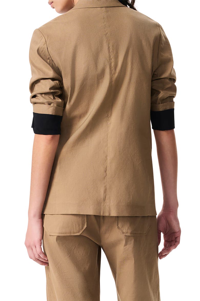 Jennie Linen Blend Blazer, Alternate, color, MUTEDBROWN