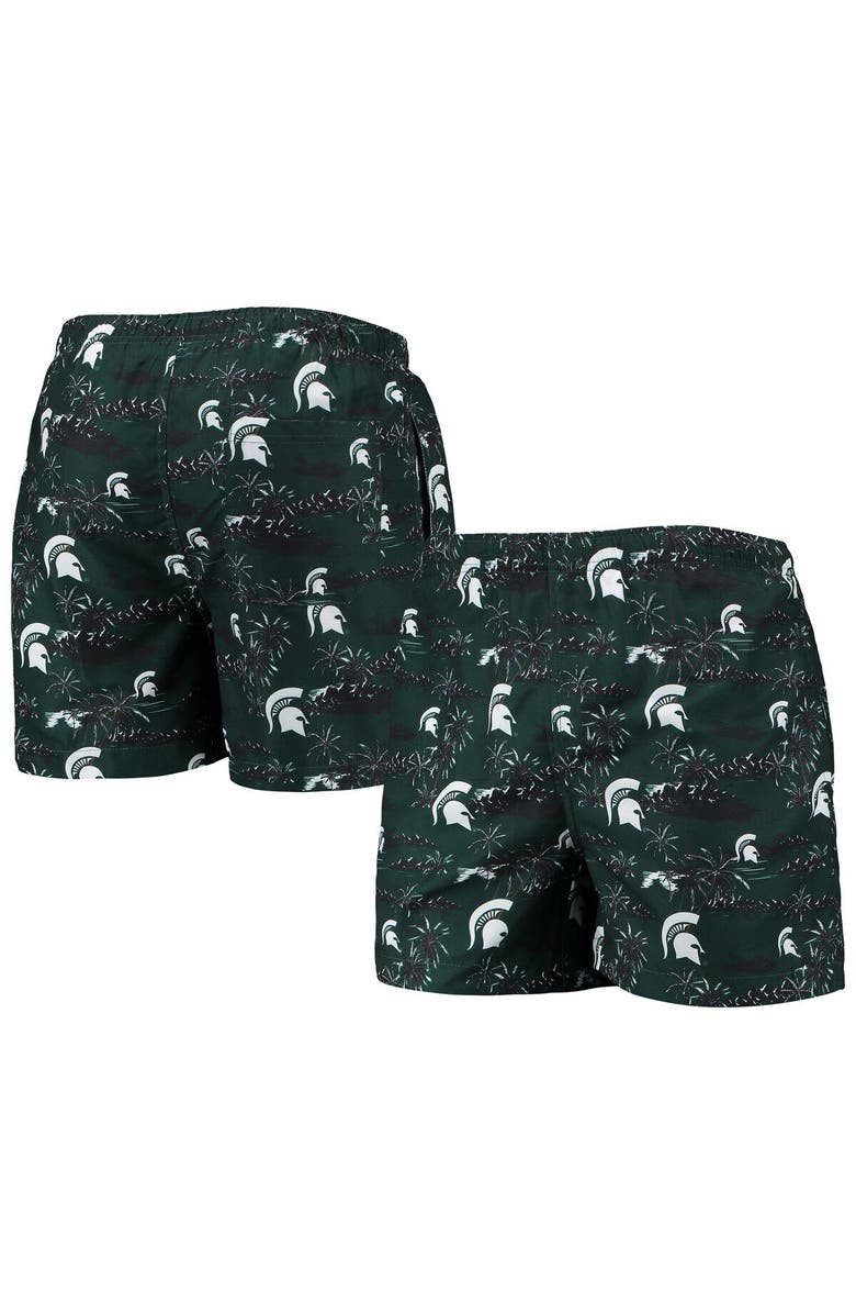 FOCO Men's FOCO Green Michigan State Spartans Island Palm Swim Trunks, Main, color, Green