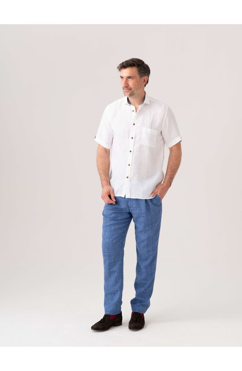 Koy Clothing Short Sleeve Linen Shirt, Alternate, color, White