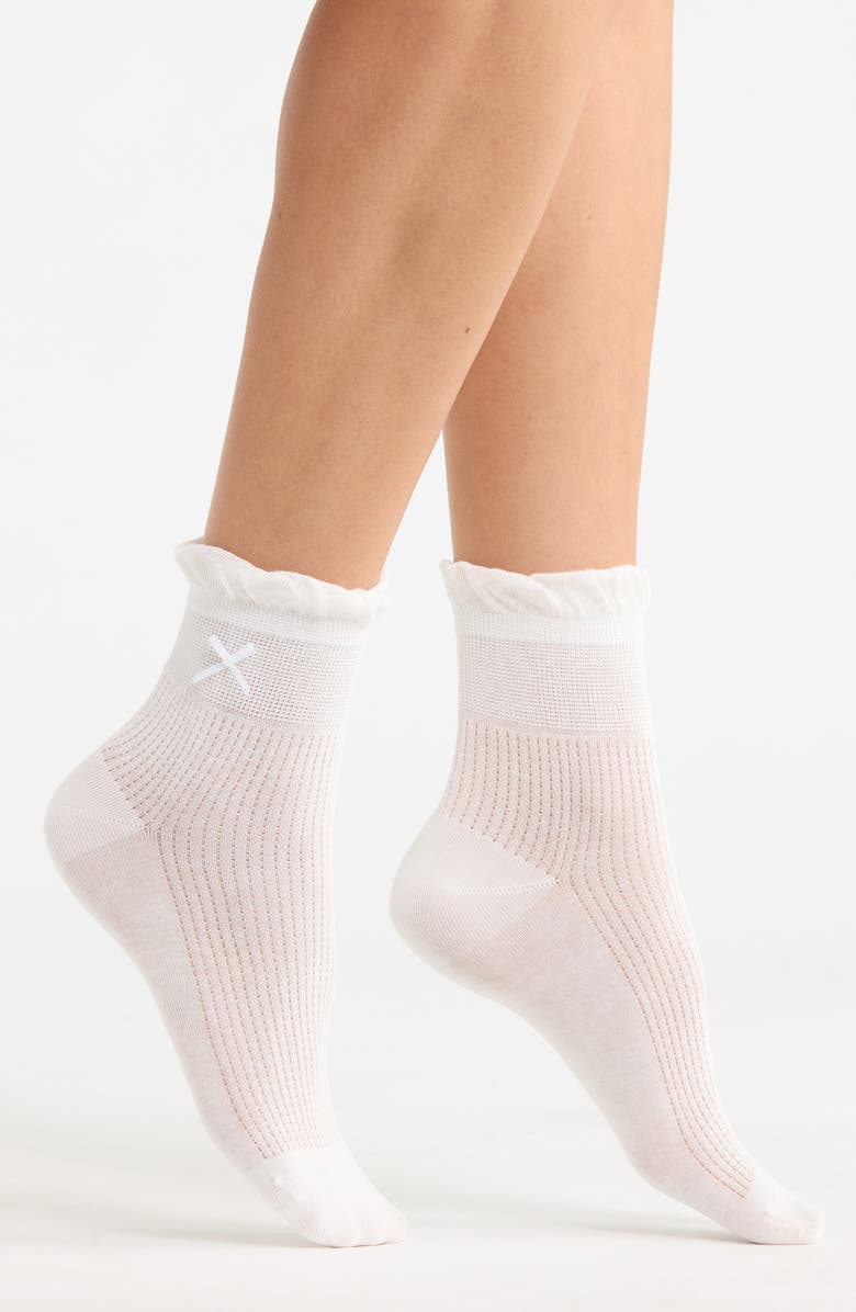 Casa Clara Nico Quarter Crew Socks, Main, color, White